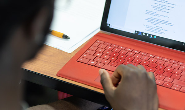  student at computer 